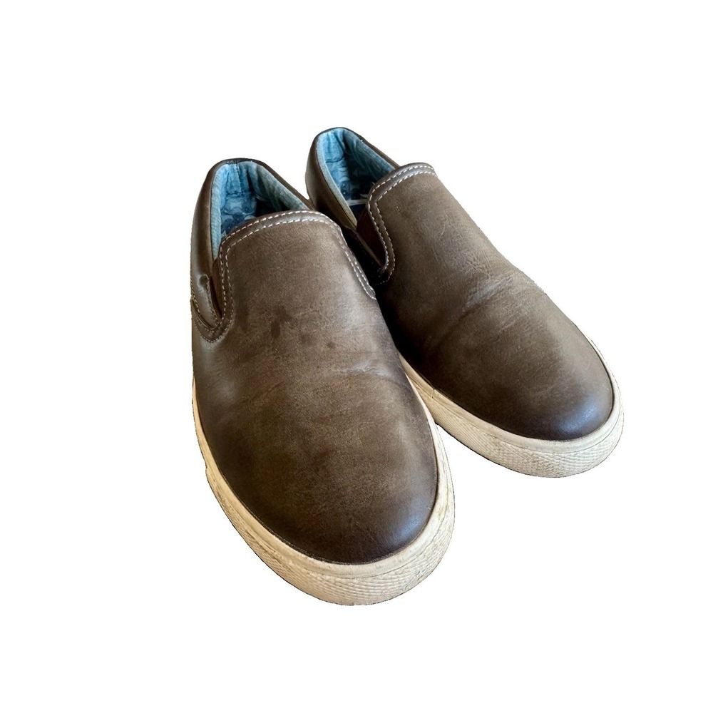 Ben Sherman Boys Slip On Sneakers Brown Casual Shoes Youth Size 5 EU 37